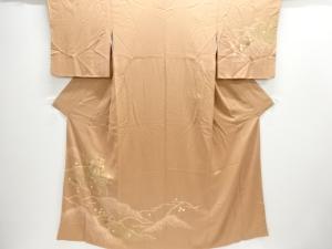 絞り遠山に花車模様刺繍訪問着